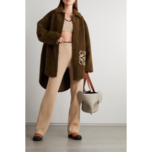 Ribbed wool wide-leg pants