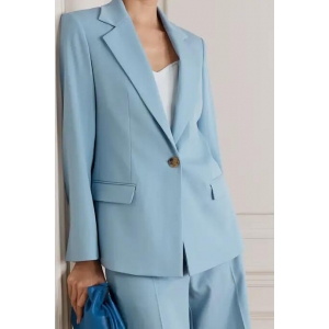 Wool-blend twill blazer